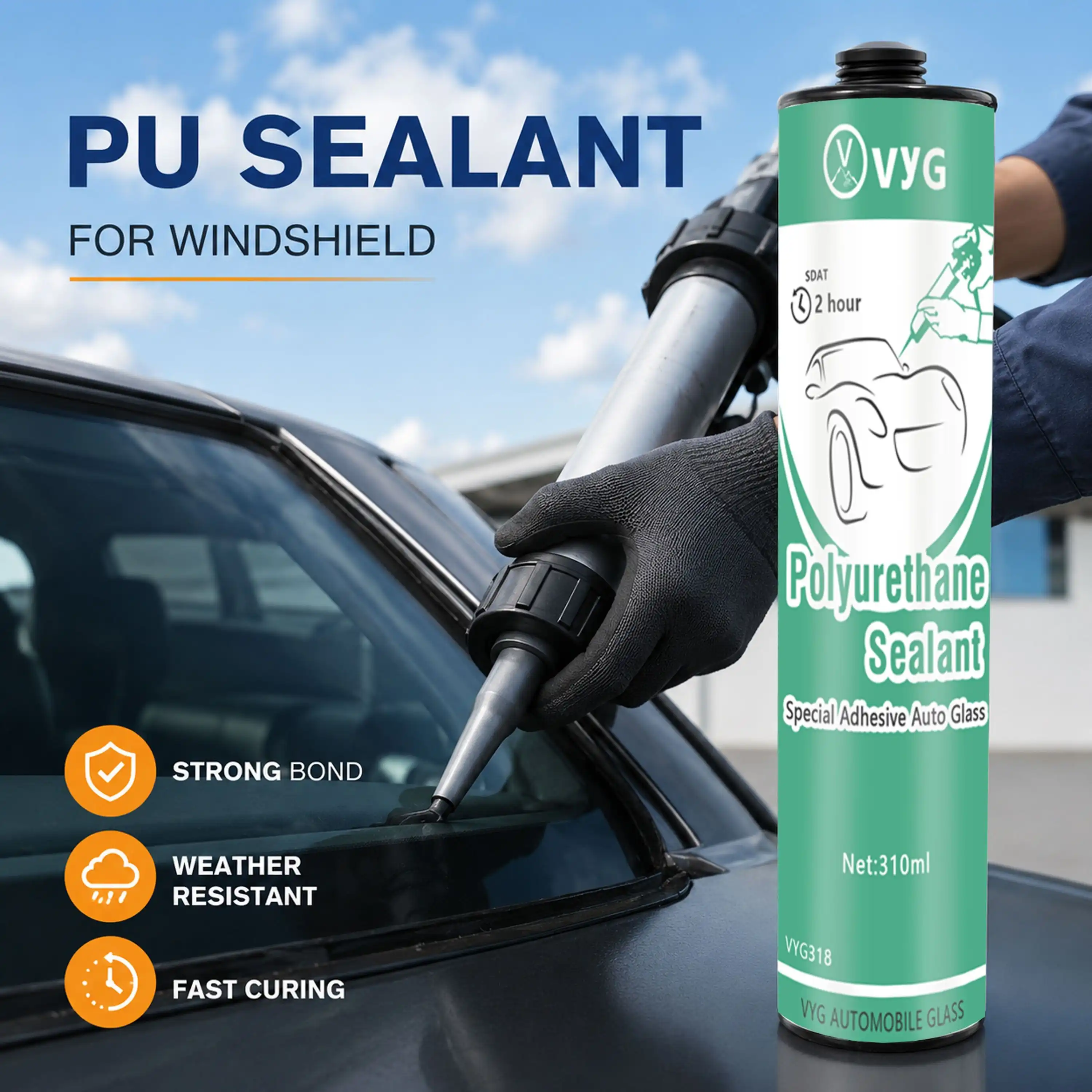 PU auto glass sealant fast curing