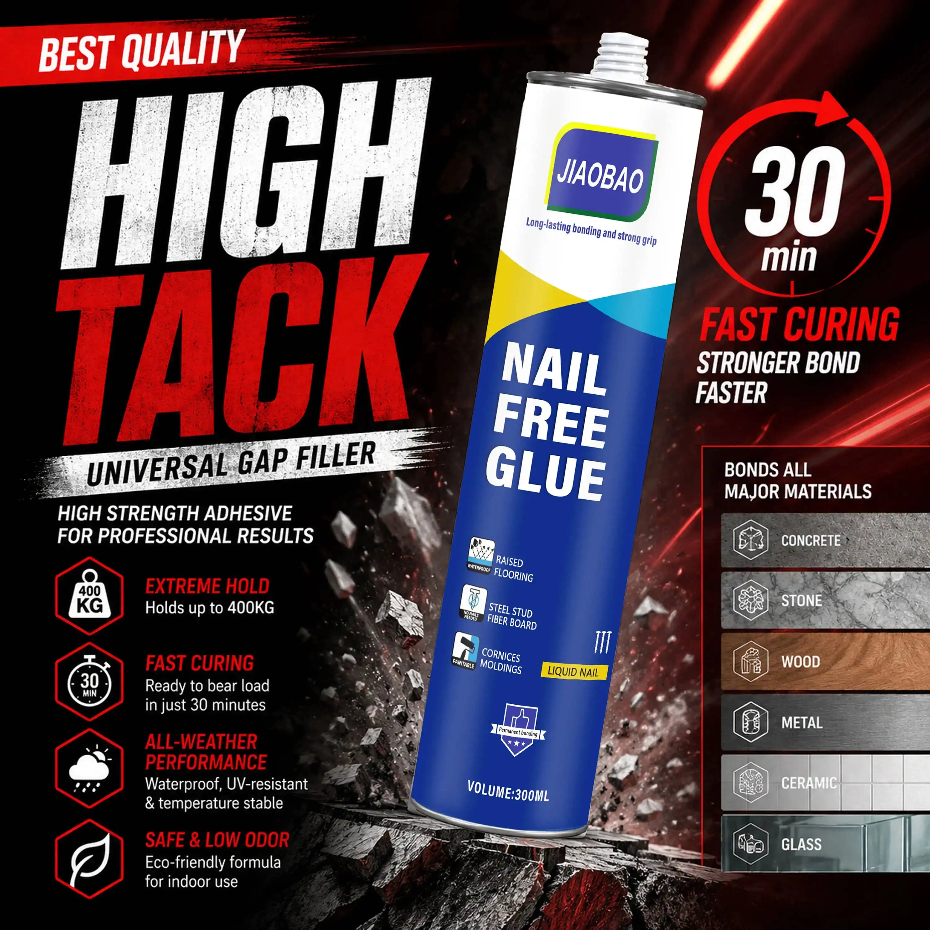 Nail Free Glue Waterproof Type