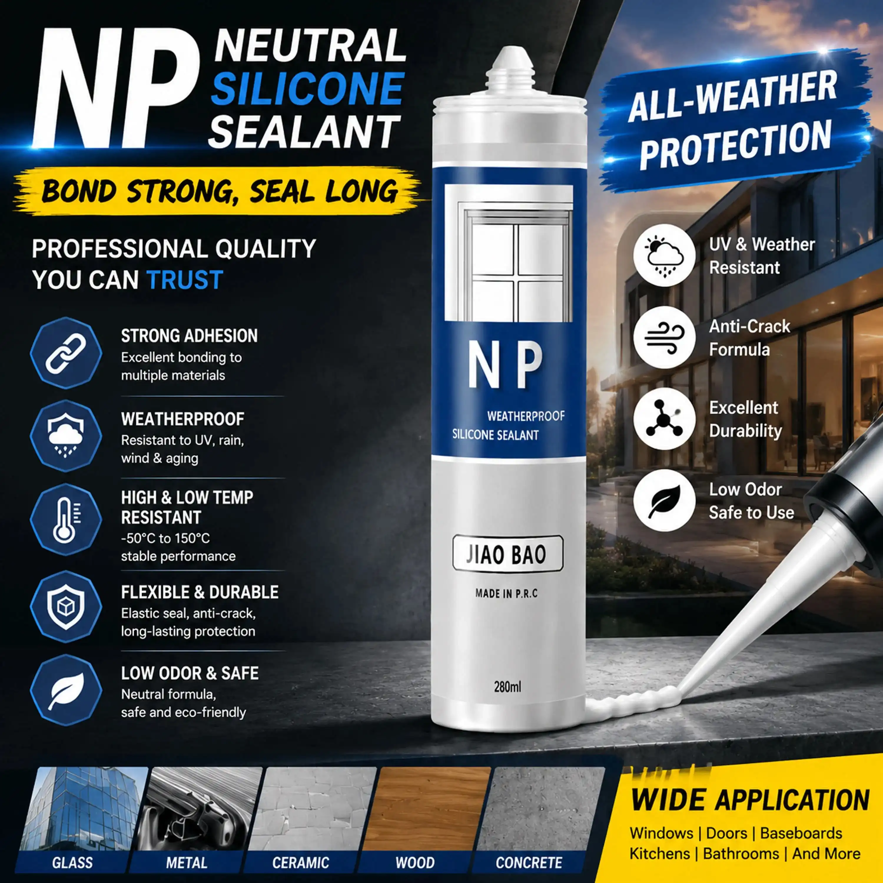 NP Silicone Sealant for Aluminum & Metal NP Silicone Sealant for Aluminum & Metal