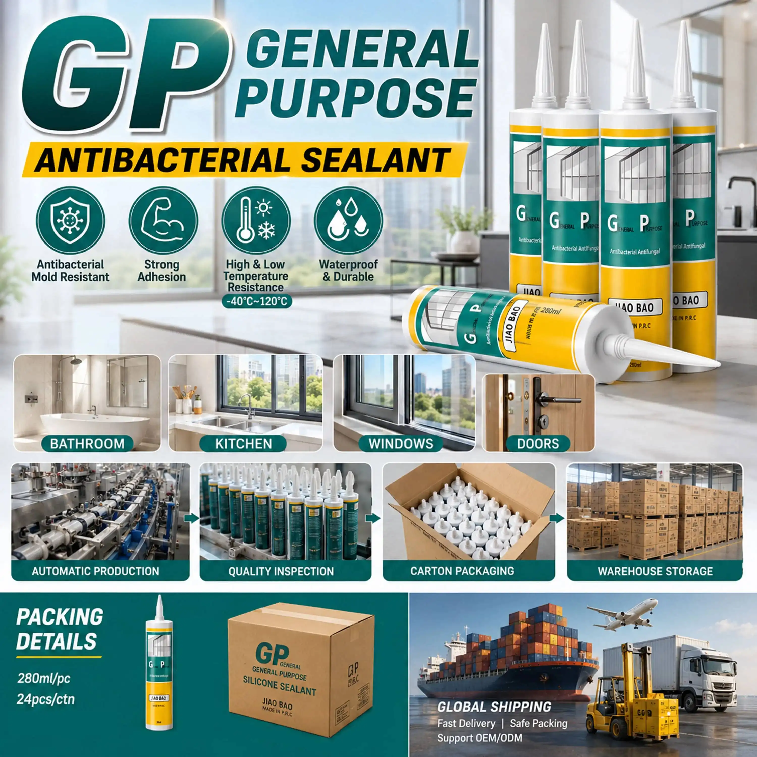 GP door and window silicone sealant
