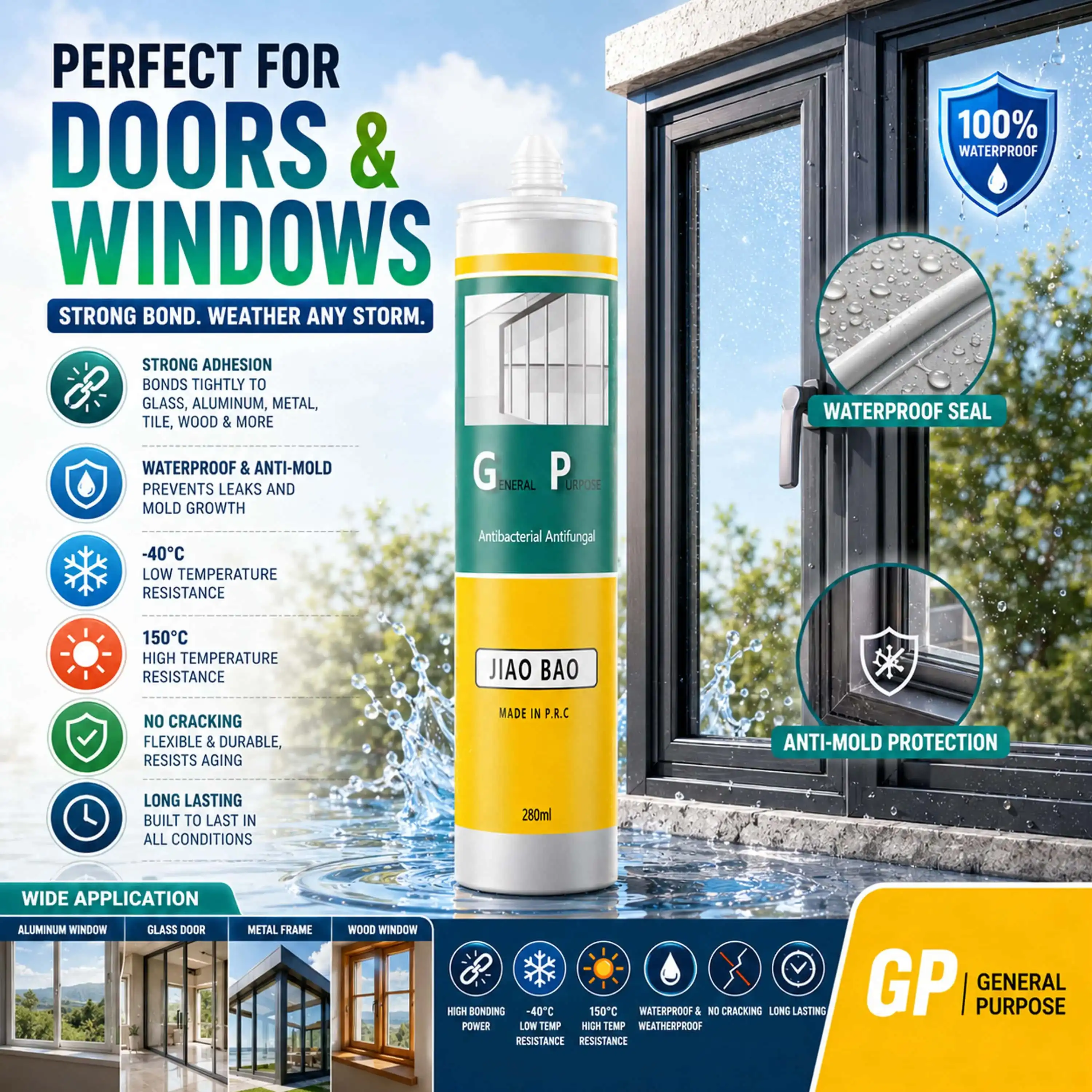 GP door and window silicone sealant