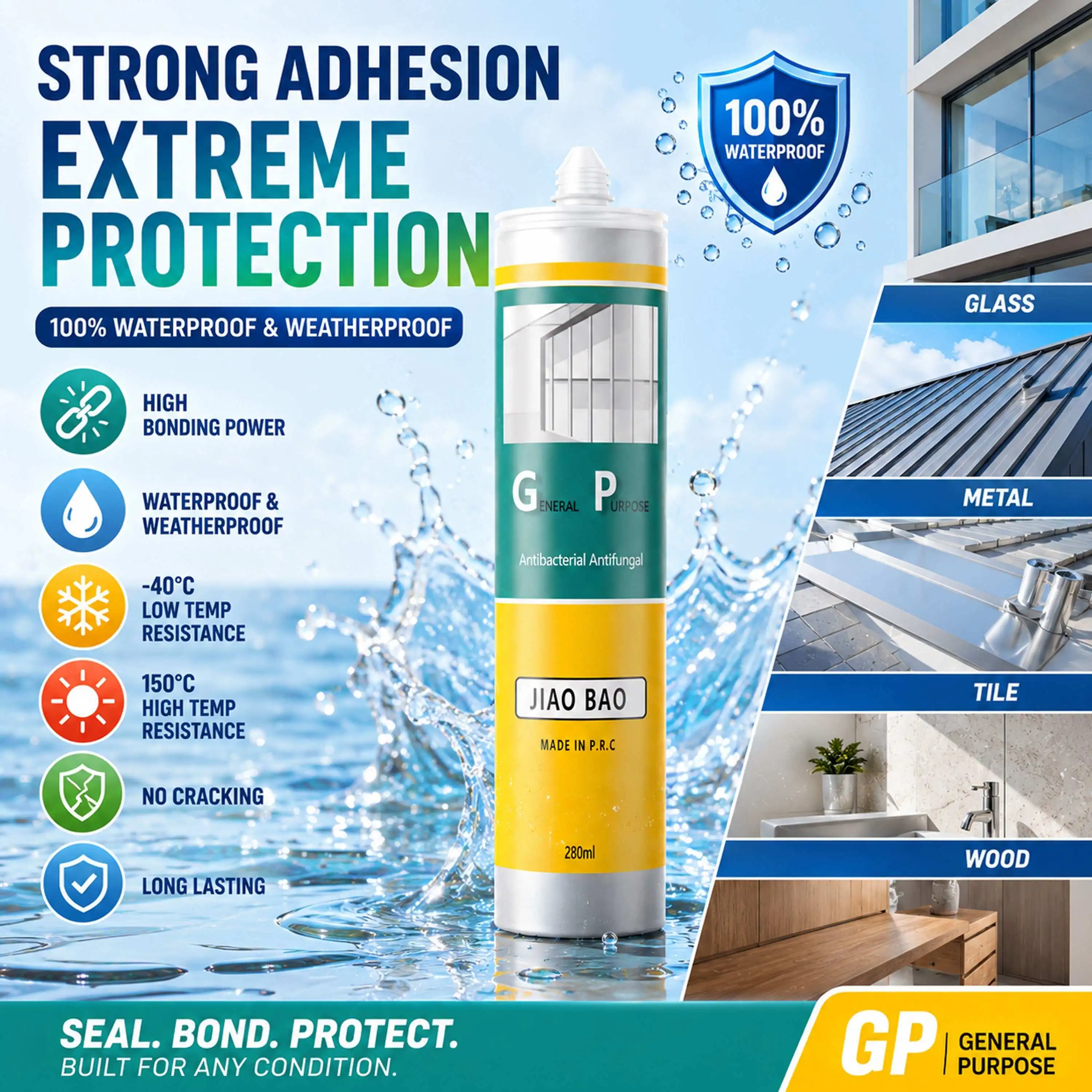 GP Silicone Sealant for Glass and Aluminum