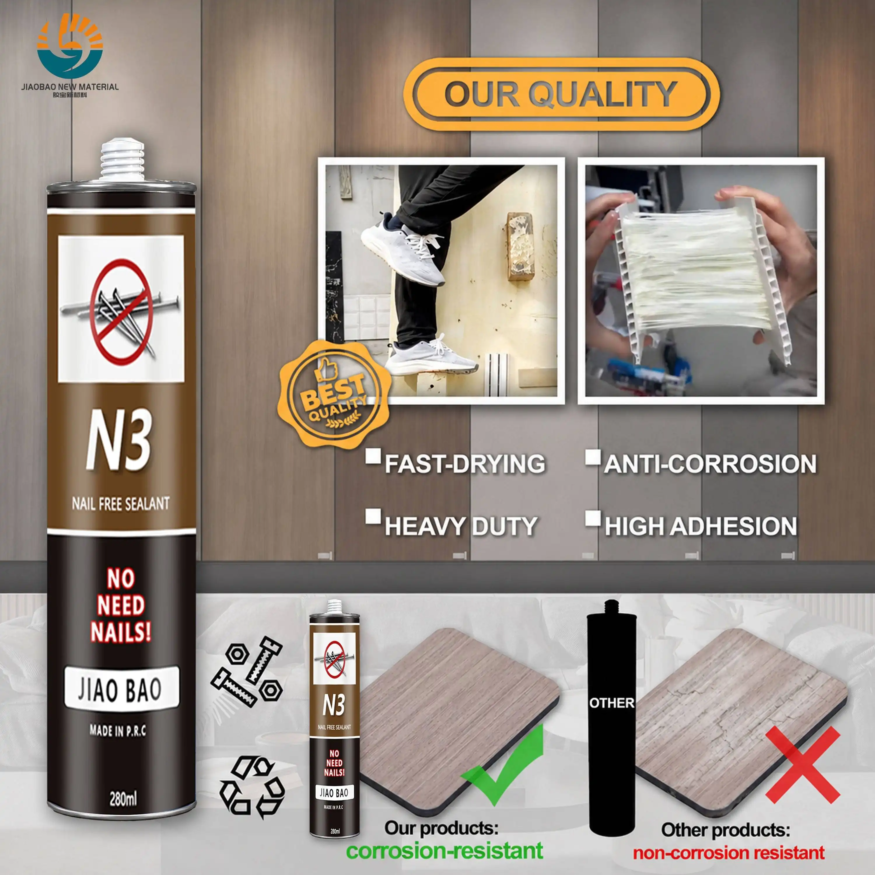 nail free adhesive strong bond