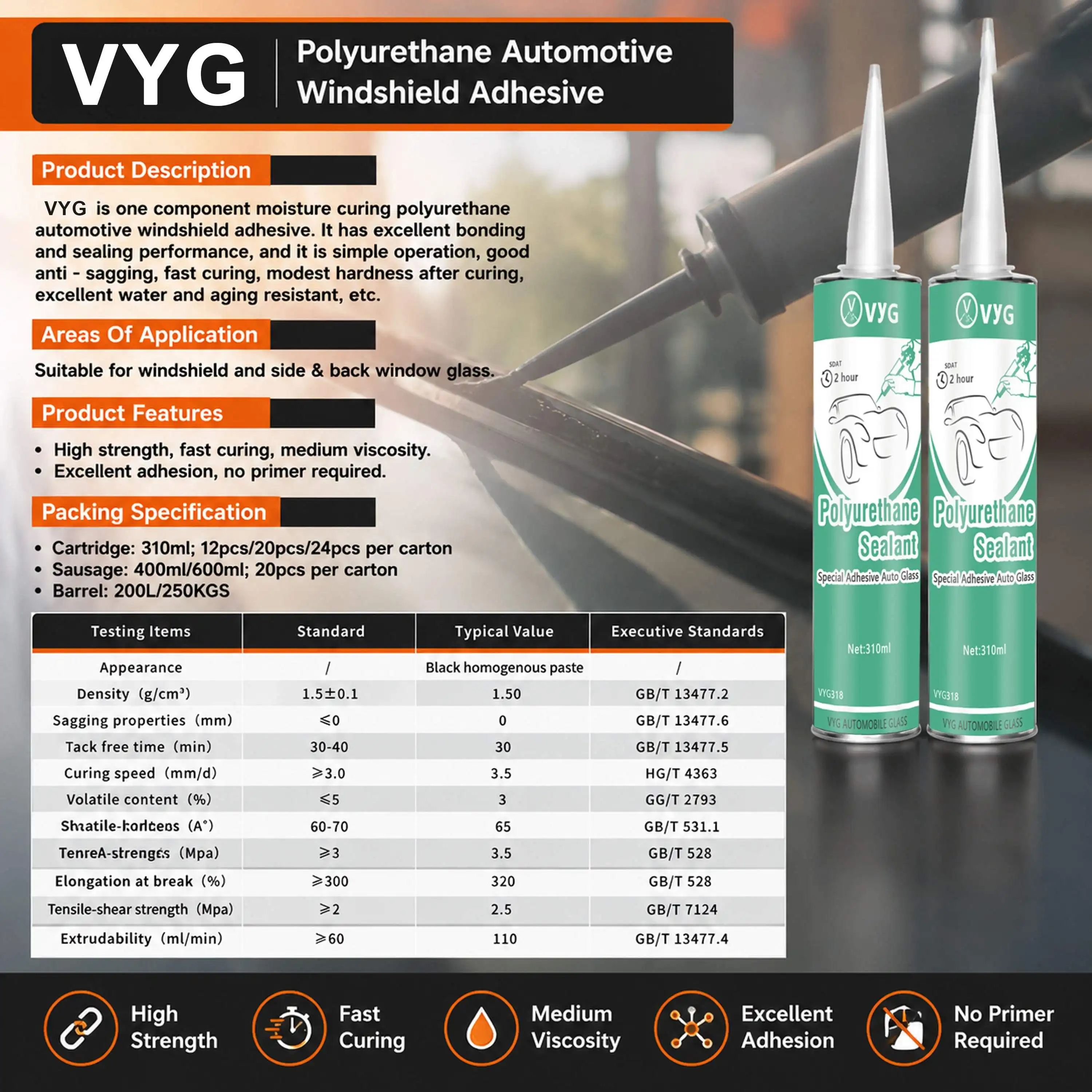 PU Windshield Auto Glass Sealant PU Windshield Auto Glass Sealant