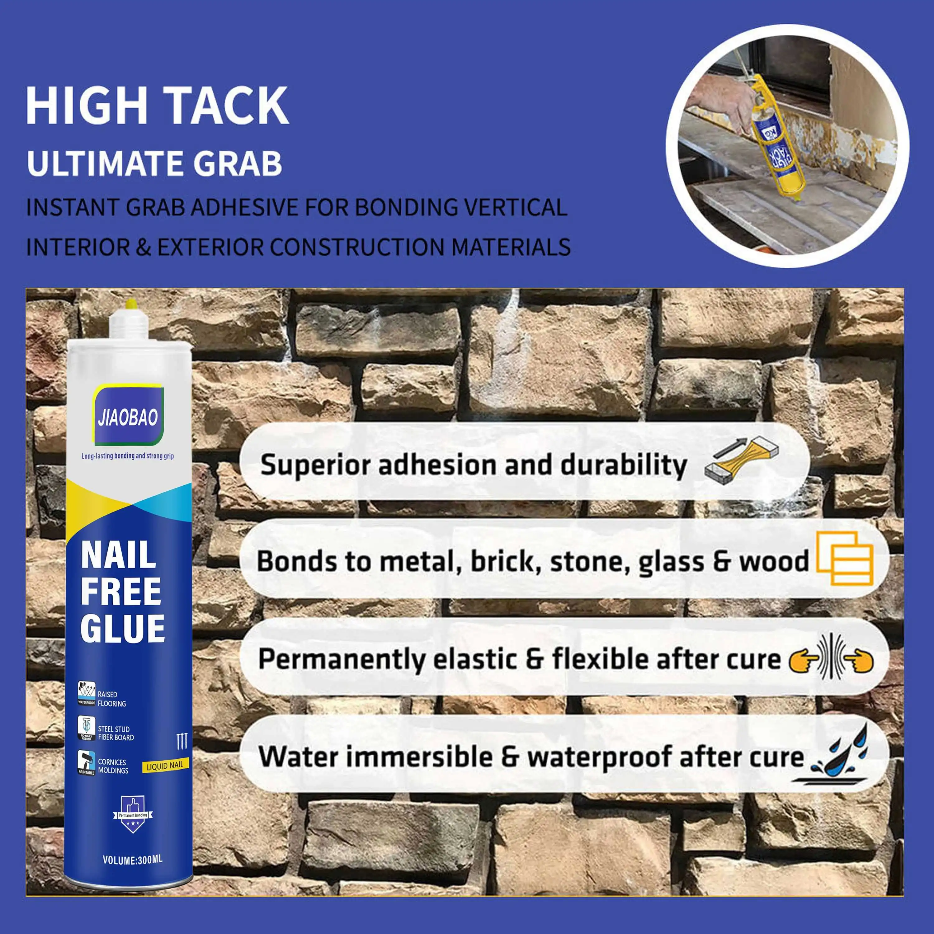 Nail Free Glue Waterproof Type