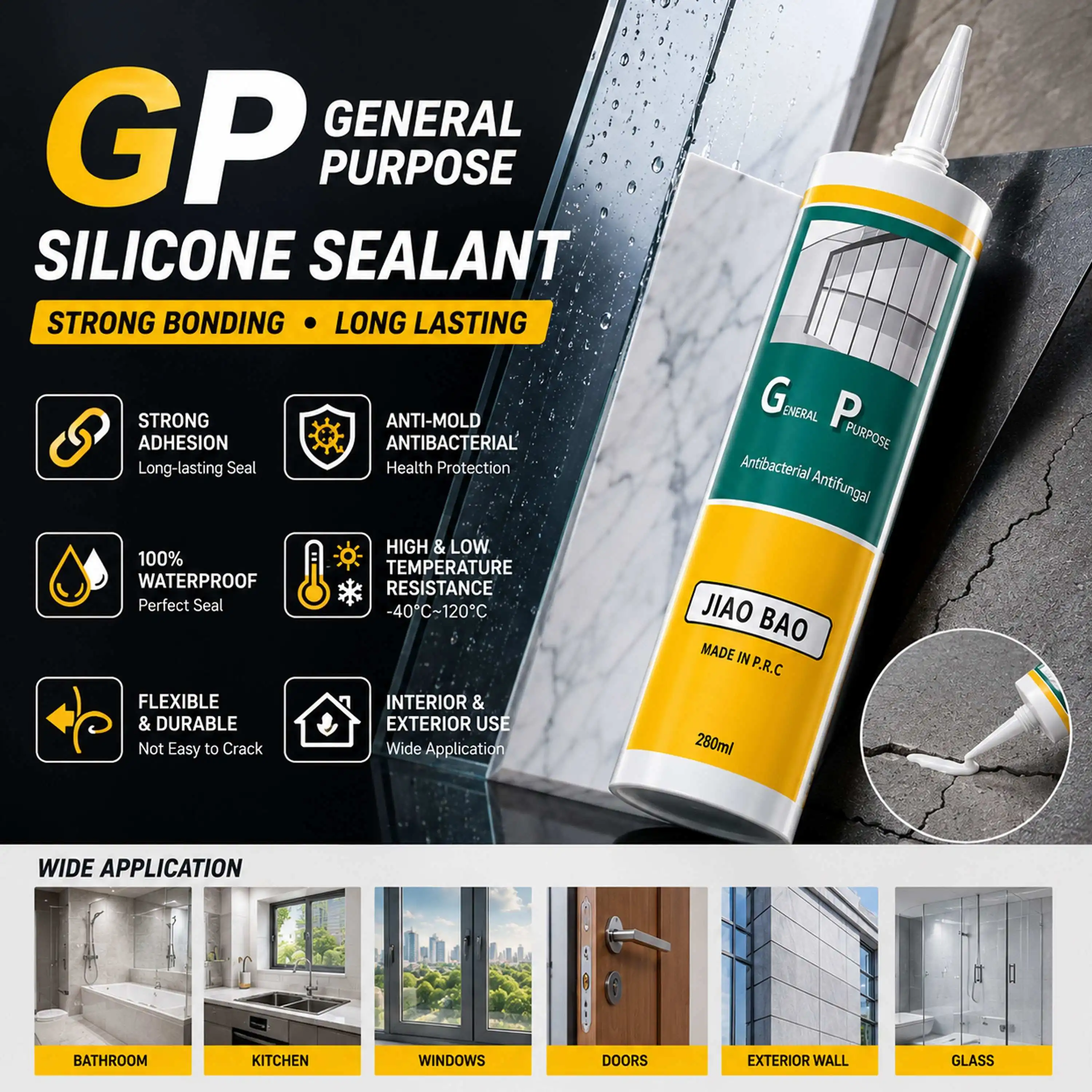 GP Acetic Silicone Sealant for Construction