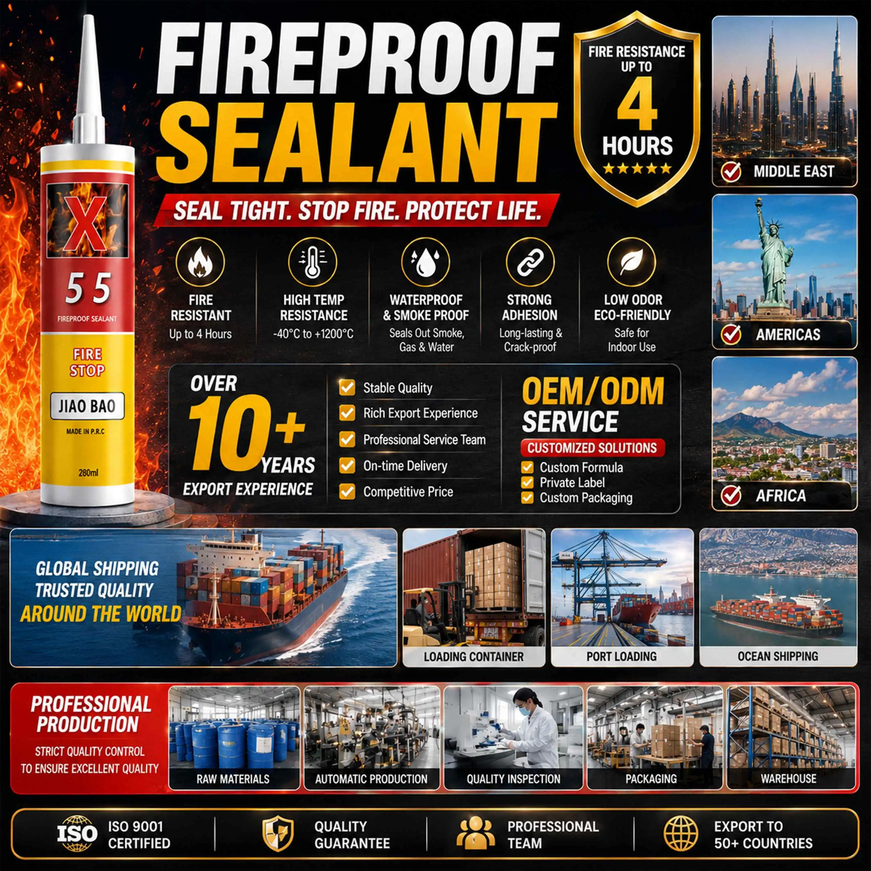 Fireproof Silicone Sealant High Temperature